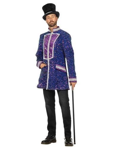 Manteau violet luxueux à paillettes homme