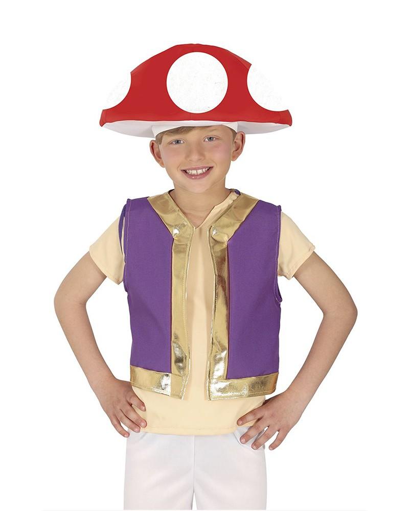CoolChange Chapeau Super Champignon Rouge – Bonnet Déguisement Enfant Et Adulte, En Feutre, Avec Mentonnières – Taille Unique 60 Cm