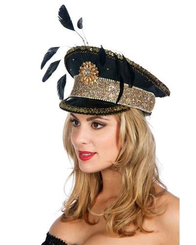 Casquette Burning Man noire avec plumes
