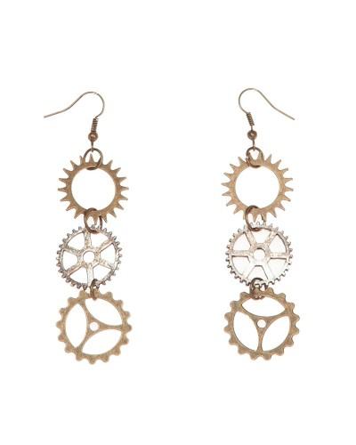 Boucles d’oreilles engrenages suspendus