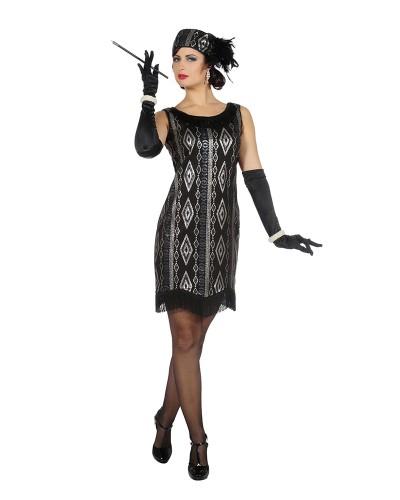 Déguisement Charleston Gatsby noir avec bandeau