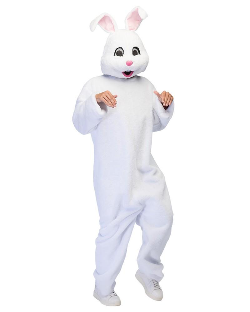Mascotte Lapin blanc en peluche