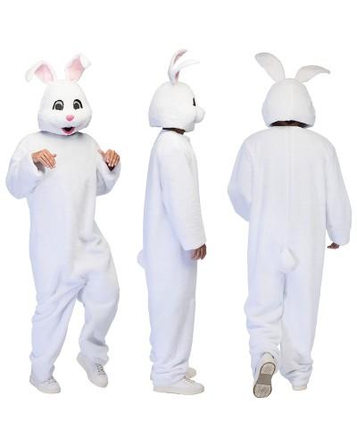 Mascotte Lapin blanc en peluche