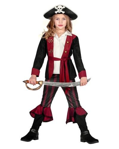 Déguisement pirate fille bordeaux et noir