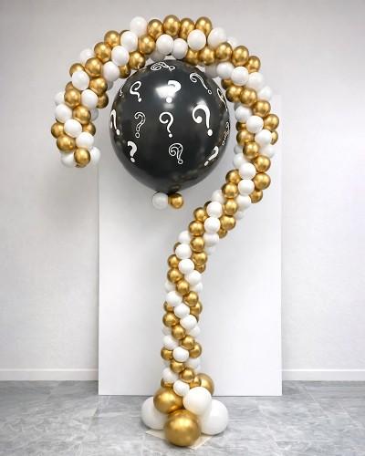 Montage Ballons Point d’Interrogation Gender Reveal 2m