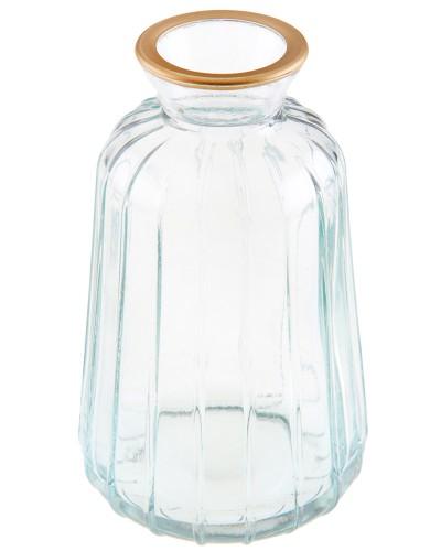 Vase conique en verre avec bord doré