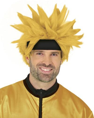 Perruque manga jaune adulte