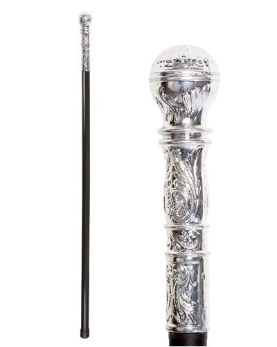 Canne élégante avec pommeau argenté – 92 cm