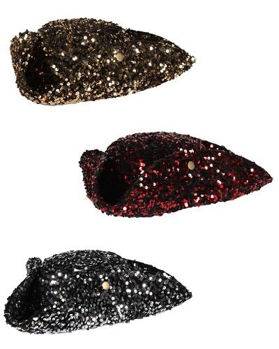 Chapeau tricorne à paillettes deluxe – 3 coloris