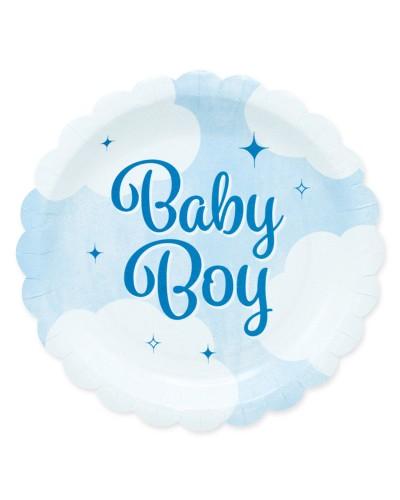 Lot de 8 assiettes en carton 19 cm – Baby Boy