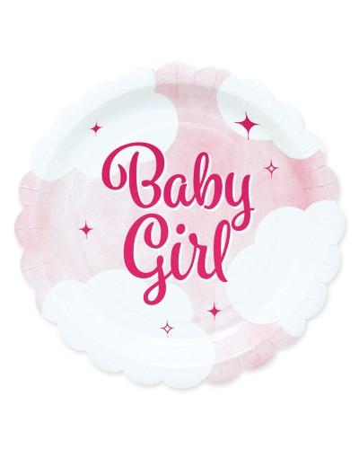 Lot de 8 assiettes en carton 19 cm – Baby Girl