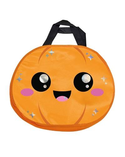 Sac citrouille Halloween métallisé 27 x 33 cm