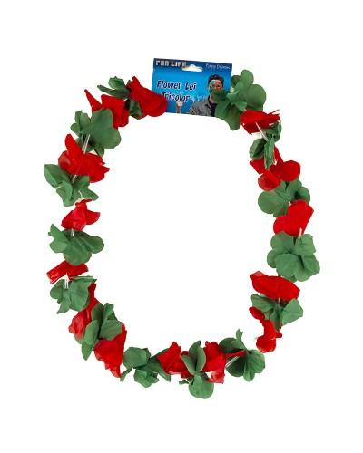 Collier Hawaï vert rouge supporter Portugal Maroc Mexique