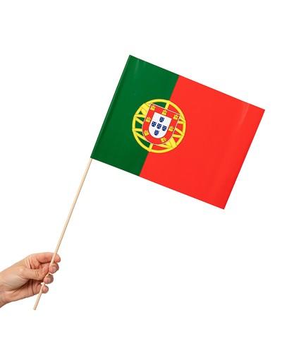 Lot de 20 drapeaux Portugal avec bâton supporters