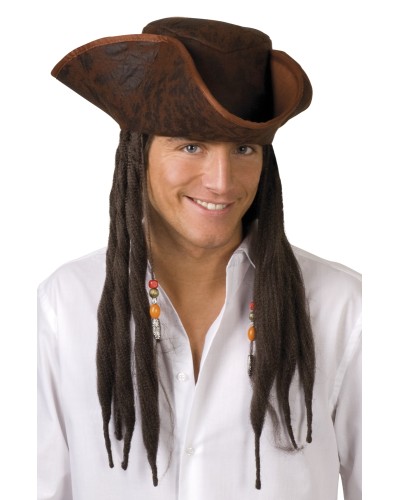 chapeau de pirate  avec cheveux