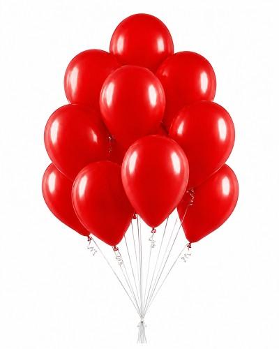 Ballons rouge 12″ gonflés avec ficelle
