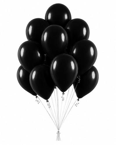 Ballons noir 12″ gonflés avec ficelle