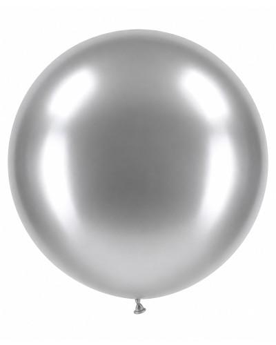 Ballons latex ronds argent brillant 23″ – Ø 60 cm – Sachet de 5 pièces