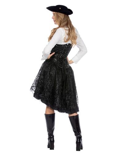 Corset noir effet cuir