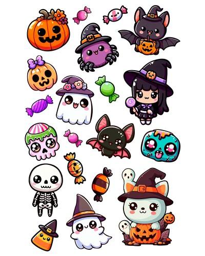 Tatouages temporaires Petits monstres Halloween