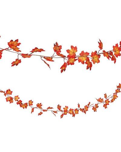 Guirlande de feuilles d’automne orange – 190 cm