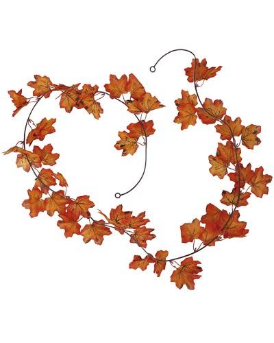 Guirlande de feuilles d’automne orange – 190 cm