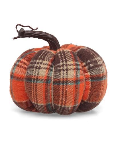Citrouille décorative en tissu écossais