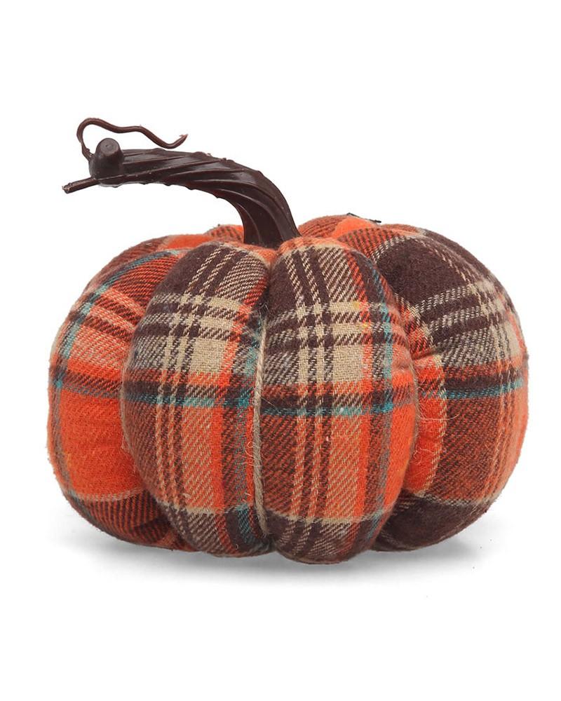 Citrouille décorative en tissu écossais Citrouille décorative en tissu écossais