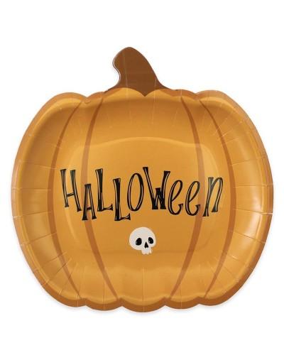 6 assiettes Halloween citrouille