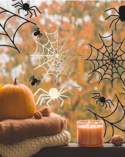 Stickers de vitre araignées et toiles Halloween