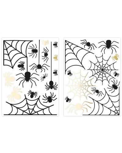 Stickers de vitre araignées et toiles Halloween