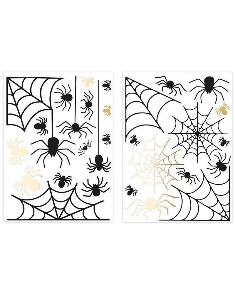 Stickers de vitre araignées et toiles Halloween