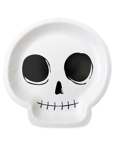 6 assiettes Halloween tête de mort