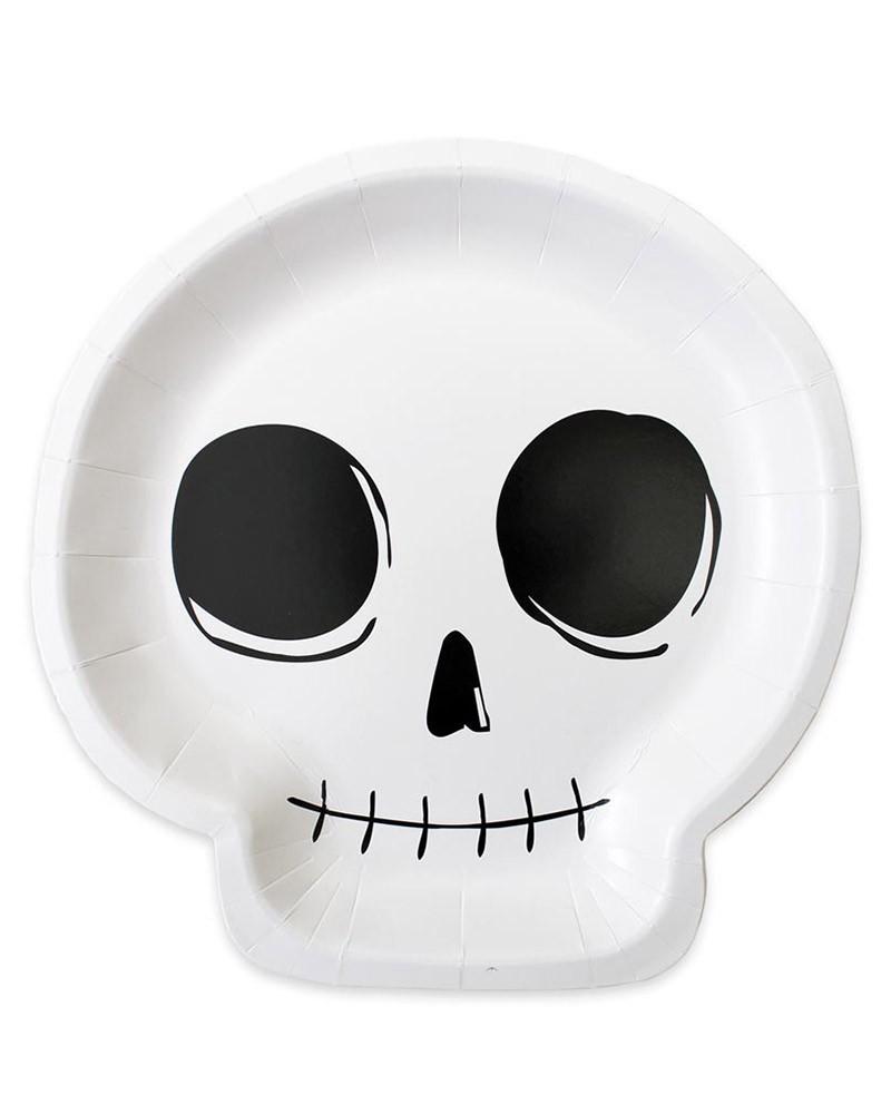 6 assiettes Halloween tête de mort