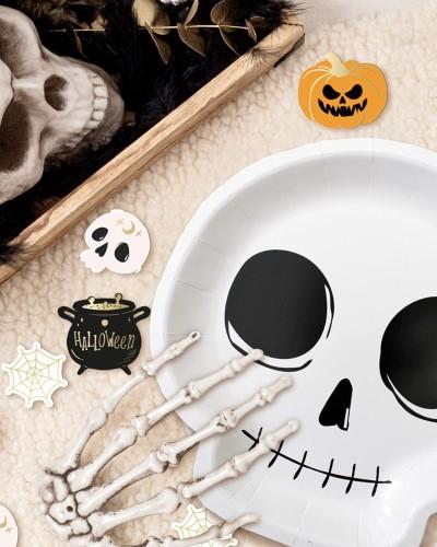 6 assiettes Halloween tête de mort