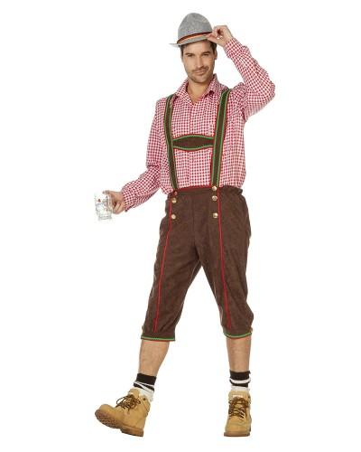 Pantalon tyrolien brun à bretelles – Oktoberfest