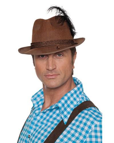 Chapeau tyrolien avec cordons et plume