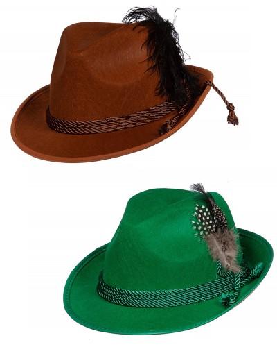 Chapeau tyrolien avec cordons et plume