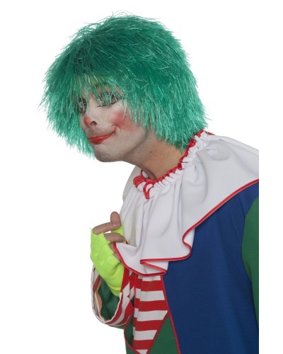 Perruque clown frisée vert