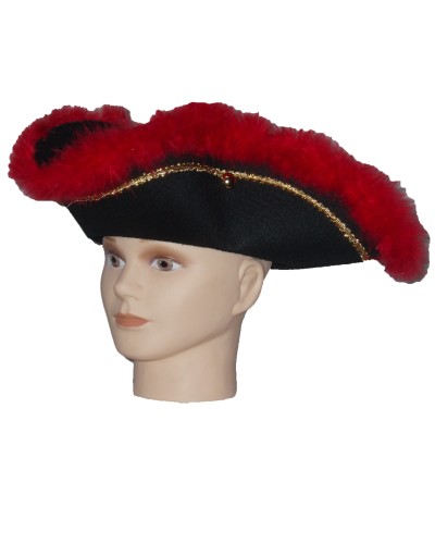 Tricorne marabout rouge