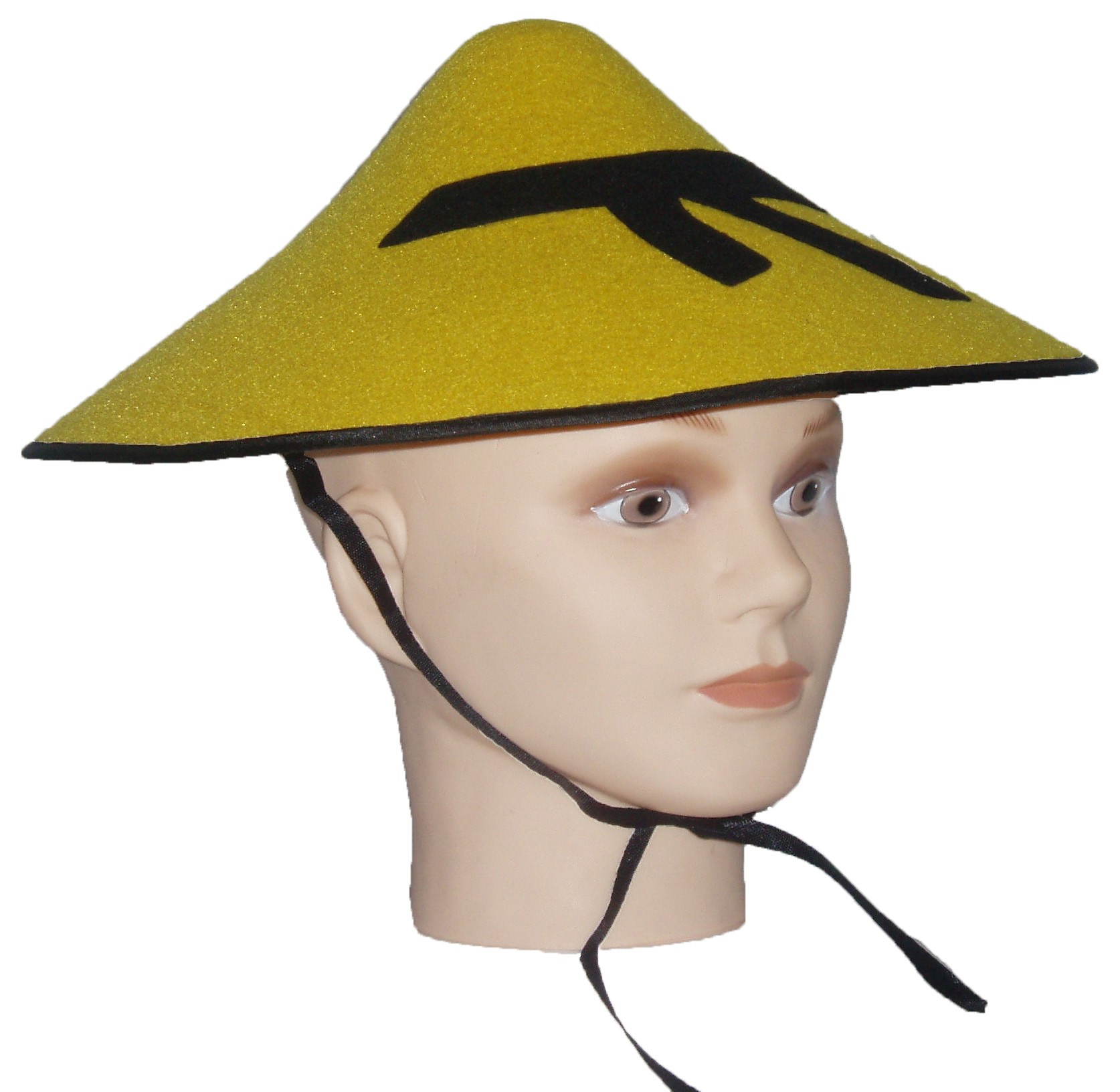 Chapeau Feutre Chinois Jaune - accessoire deguisement pas cher - Badaboum