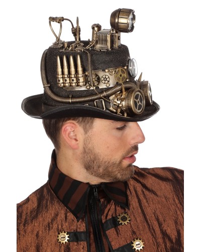 Chapeau steampunk avec lumières