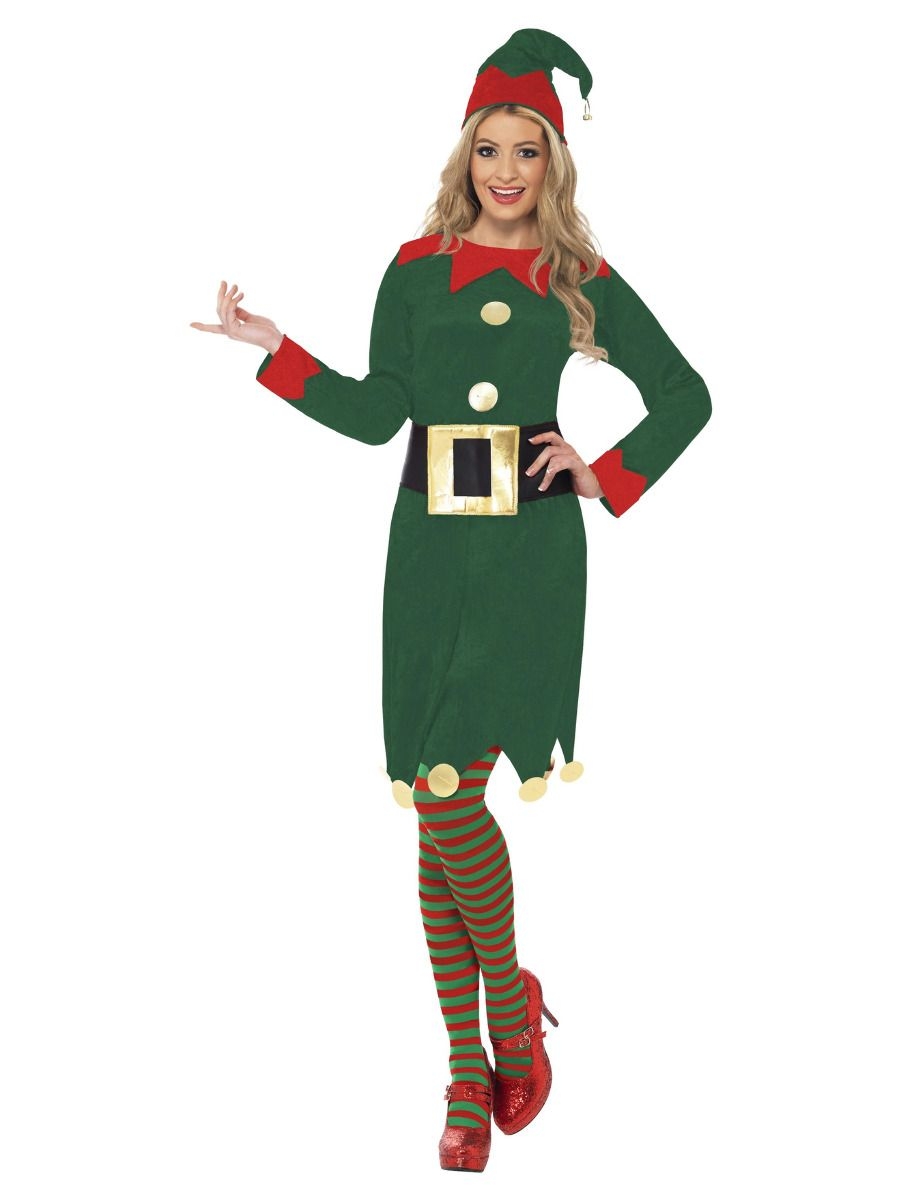 Déguisement elfe de Noël vert luxe femme