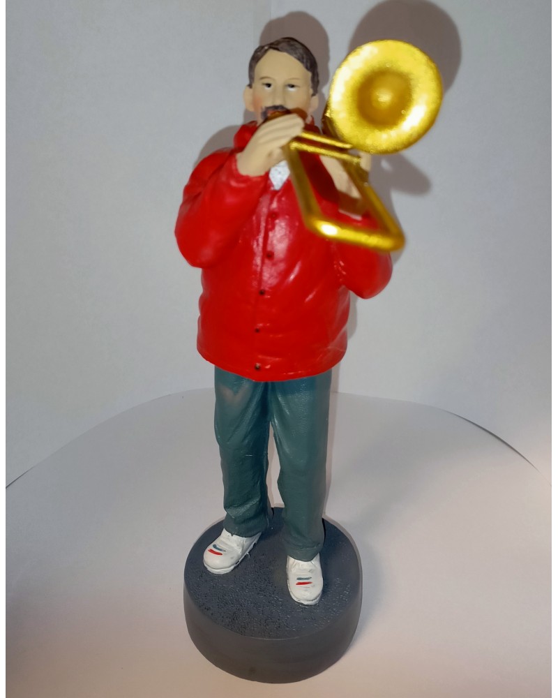 Statue résine trombone 