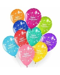 Ballons Multi "joyeux anniversaire" 10pcs