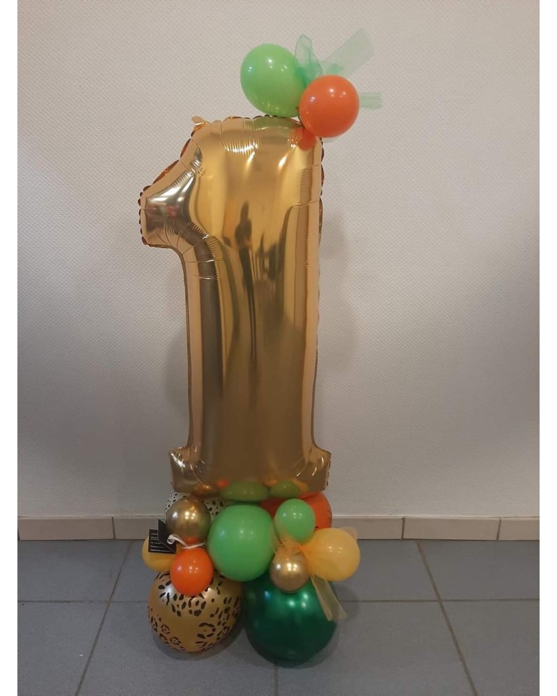 Grand ballon chiffre or 102 cm- Anniversaire - Magie du Déguisement