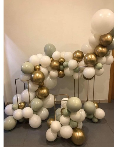 Ensemble Guirlandes Ballons sur Structure Métallisé Dorée