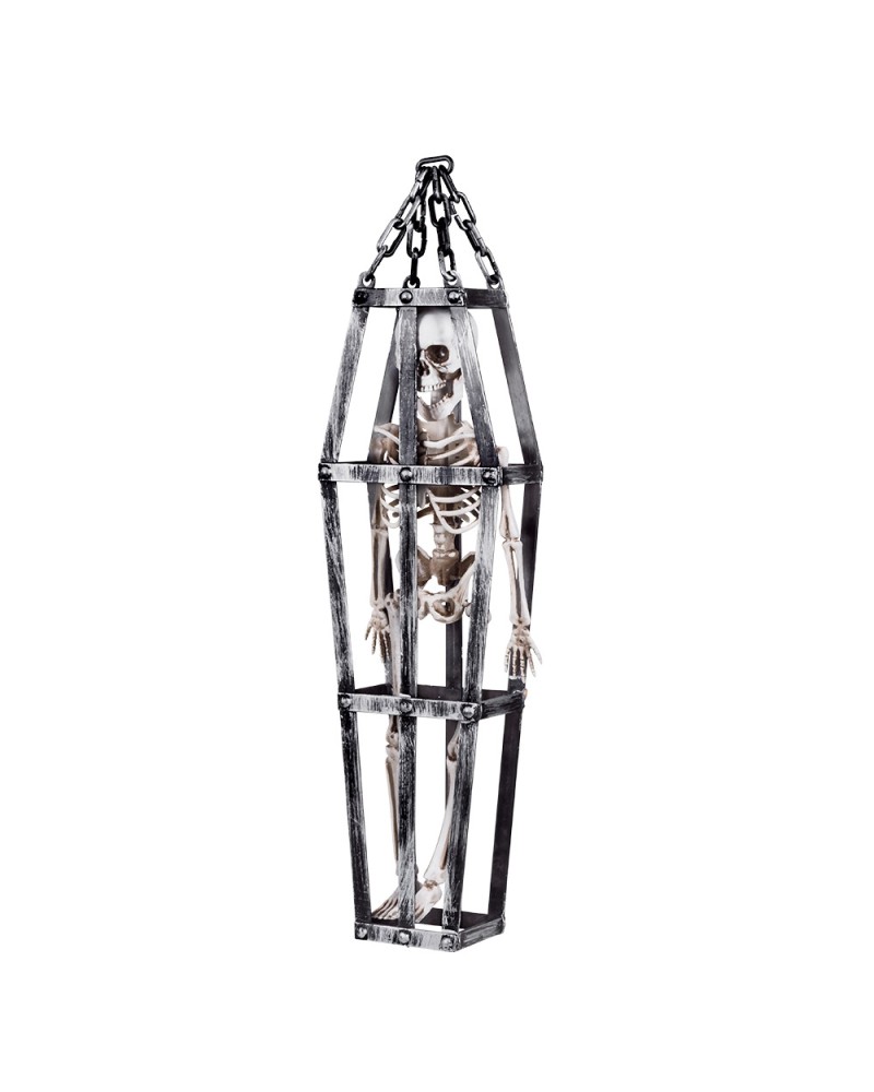 Décoration suspendue Squelette en cage (50 cm)