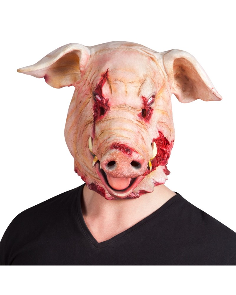 Masque tête latex Cochon sanglant Masque tête latex Cochon sanglant