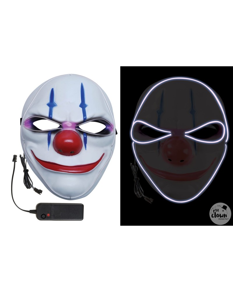 Masque lumineux clown terrifiant - adulte